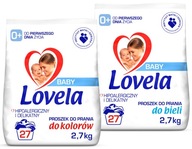 Súprava Lovela Baby Hypoalergénny prášok na pranie bielej a farebnej bielizne 2x 2,7kg