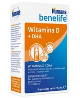 Humana benelife Suplement diety D3+DHA od urodzenia 15 ml