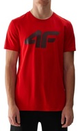 T-shirt męski 4F Koszulka Sportowa Regular z nadrukiem Czerwona r XL