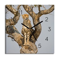 hodiny na plátne Gepard mačka strom na stenu 30x30