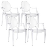 4 krzesła Louis Ghost transparentne
