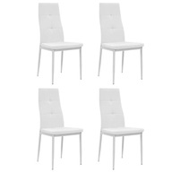Stoličky 4 ks biele umelá koža