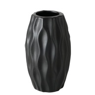 Elegantná váza z kameniny čierna matná do obývačky