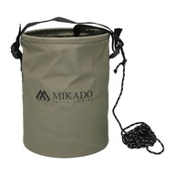 Wiaderko wędkarskie Mikado składane ze sznurkiem zielone AMC-021 8 l