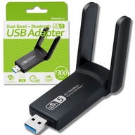 ZEWNĘTRZNA KARTA SIECIOWA WI-FI ADAPTER USB 3.0 1300Mbps DUAL ANTENY 5GHz