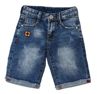 Krótkie spodenki jeans , chłopięce 104-110