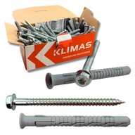 Támasztócsapok 8x120 mm vázhoz alátétfejjel / TORX Klimas 50 db