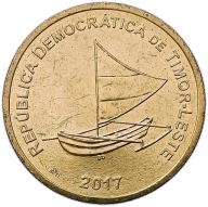 KELETI TIMOR 25 CENTAVOS 2017 TENGERÉSZ HAJÓ CSÓNAK - PRAHU PÉNZVERDE