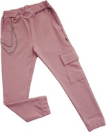 Spodnie z łańcuszkiem dziewczynka GAMET 146 różowe