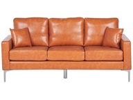 Sofa kanapa ekoskóra brązowa retro klasyk