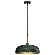 Lampa Sufitowa LINCOLN Zielony Złoty Metalowy Klosz 1xE27 35x90cm Wisząca