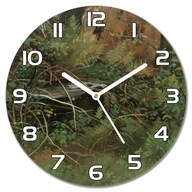 Sklenené hodiny ako darček Olejomaľba les f30 cm