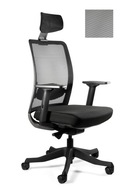Krzesło Biurowe ANGGUN Czarne Szara Siatka Unique Ergonomiczne Obrotowe