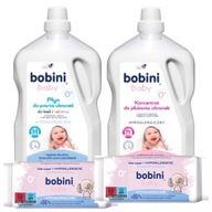 Tekutina na pranie Bobini Baby pre deti 5l a Tekutina na oplachovanie a utierky