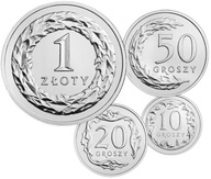 10 20 50 gr groszy 1zł 2019 - STAL POWLEKANA - zestaw monet - niski nakład