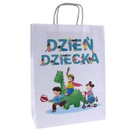 torba papierowa z nadrukiem dla dzieci na dzień dziecka 24x10x32cm