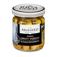 KSIĄŻECE SZPROTY WĘDZONE W OLEJU 90g RIGA GOLD