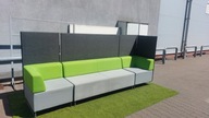 Sofa ,ławka do poczekalni wypoczynek , strefa relaksu kolor szary/zielony