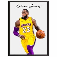 Lebron James Lakers Plagát Obrázok s basketbalovým rámom Darček NBA
