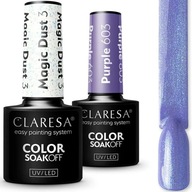 Claresa Sada Magic Dust Peľ Na Nechty v Hybride + Lak Purple 603