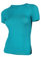 Brubeck Dámske tričko s krátkym rukávom ACTIVE WOOL smaragdové XL