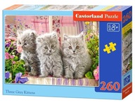 PUZZLE260 THREE GREY KITTENS SZARE KOTKI ORYGINAŁ