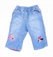Jeansy Spodnie ocieplane CIEPŁE DZIEWCZĘCE Disney roz. 62-68 cm A2539