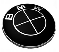 Czarny Emblemat Logo BMW Na Maskę 82 MM