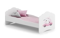 Łóżko dziecięce, dla dziewczynki FALA 140X70 + materac - kotek