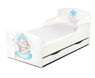 Łóżko dziecięce 140x70 cm Słoniątko materac, szufl
