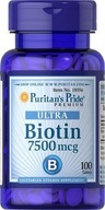 Biotín 7,5 mg 100 Vlasy Koža Nechty Puritans