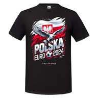 Koszulka męska kibica POLSKA EURO 2024 patriotyczna z Orłem T-shirt męski
