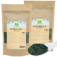 Chlorella + Spirulina proszek 2x250g w proszku CHLOROFIL NATURALNA ZESTAW