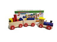 Vlak drevený vláčik deti drevené kocky