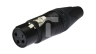 NEUTRIK Gniazdo mikrofonowe XLR (3-pin) na kabel do 8,0mm pozłacane czarne