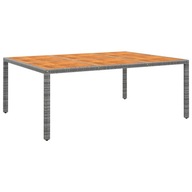 Záhradný stôl 200x150x75 cm agát a PE ratan sivý