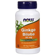 NOW Ginkgo Biloba 60mg 60vegcaps NA OBVODOVÚ A MOZGOVÚ CIRKULÁCIU PAMÄŤ