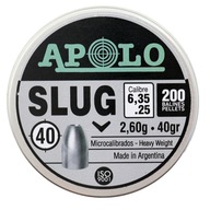 Śrut do wiatrówek Apolo Slug 2,6 grama kal. 6,35 mm 200 sztuk