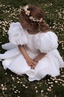 Sand luxusné dievčenské plesové šaty biele 110-116