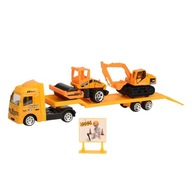 Dźwig dla maluchów Przyczepa do holowania Ciężarówka do transportu samochodów Zabawka Tarcie Żółta