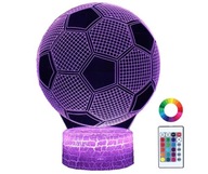 Nočná stolná lampa pre deti Futbalová lopta 16 LED 3D + Diaľkové ovládanie
