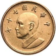 Tajwan - moneta - 1 Dolar 1981 - Stan UNC