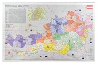 AUSTRIA MAPA ŚCIENNA KODOWA KODY POCZTOWE Stiefel