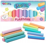 PLASTELINA PASTELOWA szkolna okrągła dla dzieci COLORINO 12 kolorów