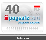 PAYSAFECARD PSC 40 zł ( 20 zł + 20 zł ) KOD PIN