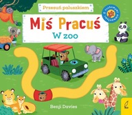 Miś Pracuś Przesuń paluszkiem W zoo Książeczka z ruchomymi elementami