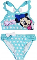 Dziewczęcy dwuczęściowy strój kąpielowy Minnie Mouse w kropki EU 98 Turkusowy