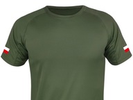Vojenské tričko khaki termoaktiva MON - vlajky PL