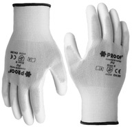 Pracovné rukavice Ochranné Potiahnuté Biele PU 7/XS