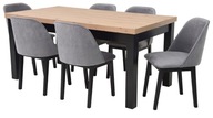 Zestaw Stół drewniany i 6 krzeseł Fotelowych MONTI
